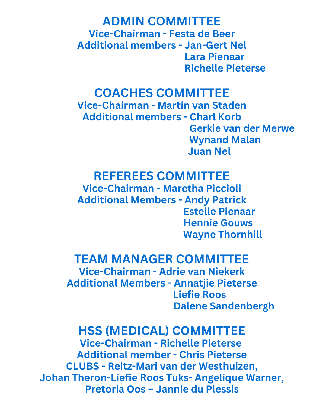GAUTENG NORTH COMMITTEE’S